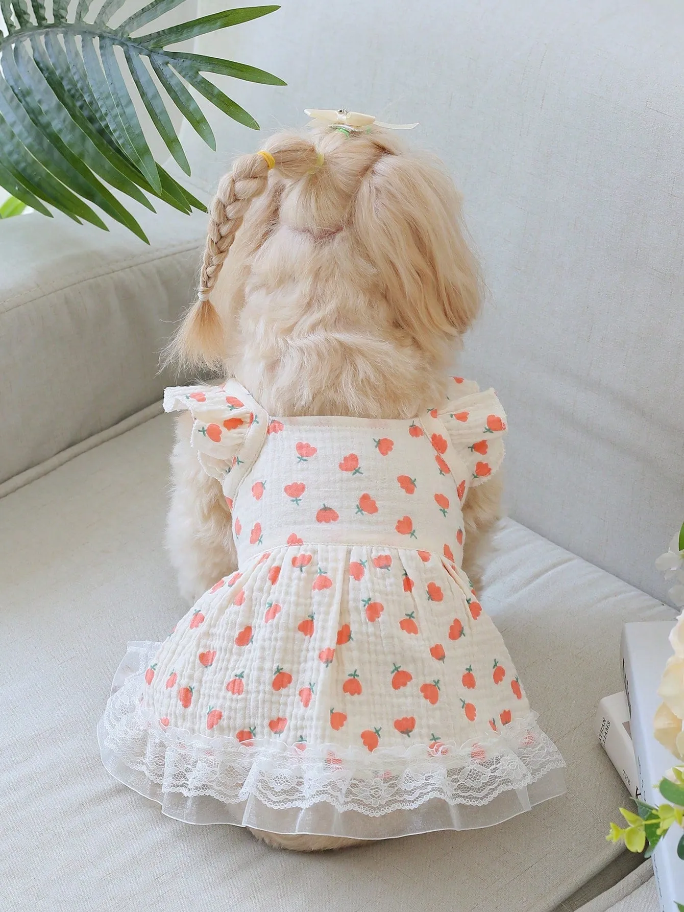 1pc Flower Print Pet Dress For Dog And Cat For Summer