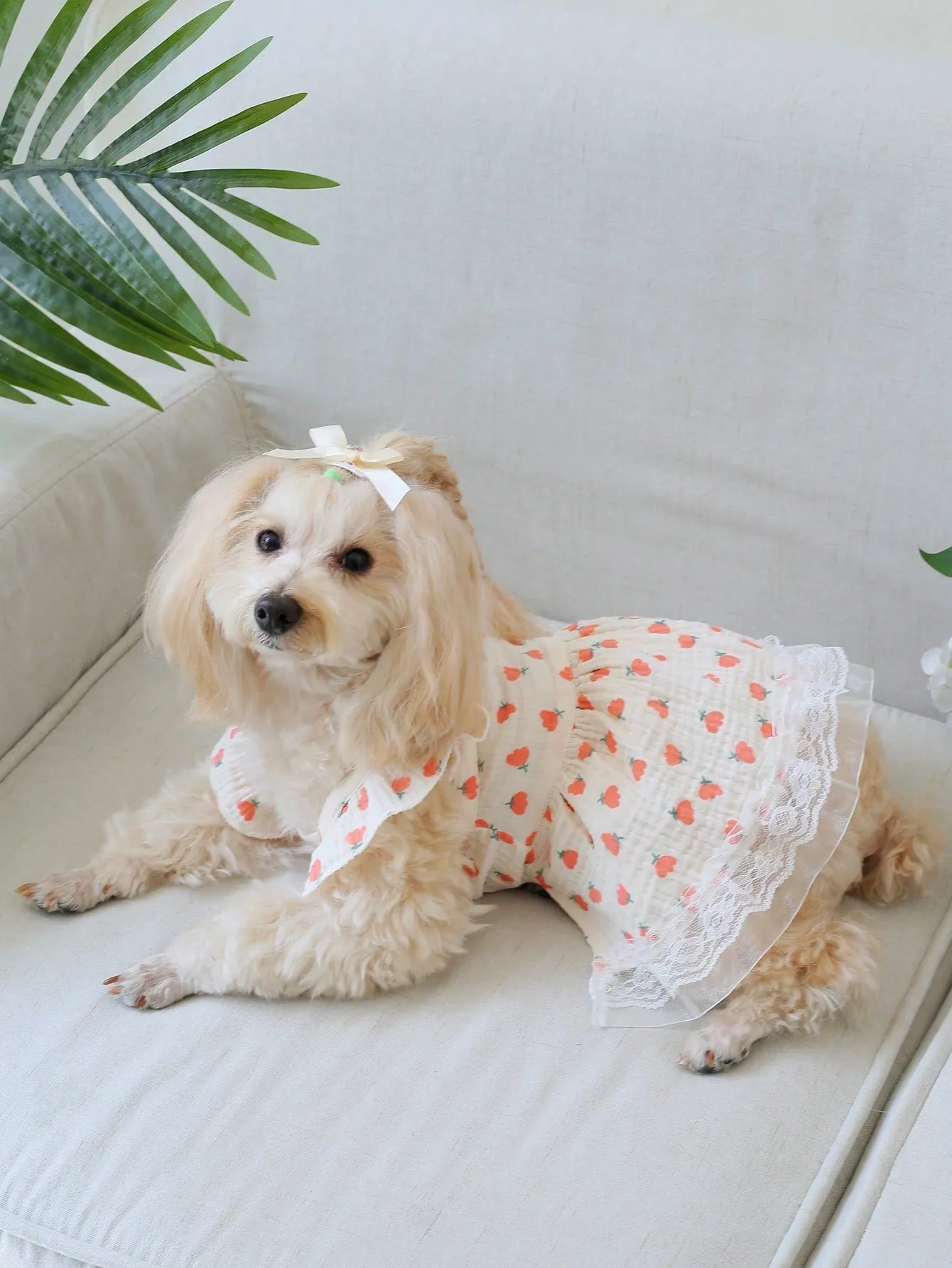 1pc Flower Print Pet Dress For Dog And Cat For Summer