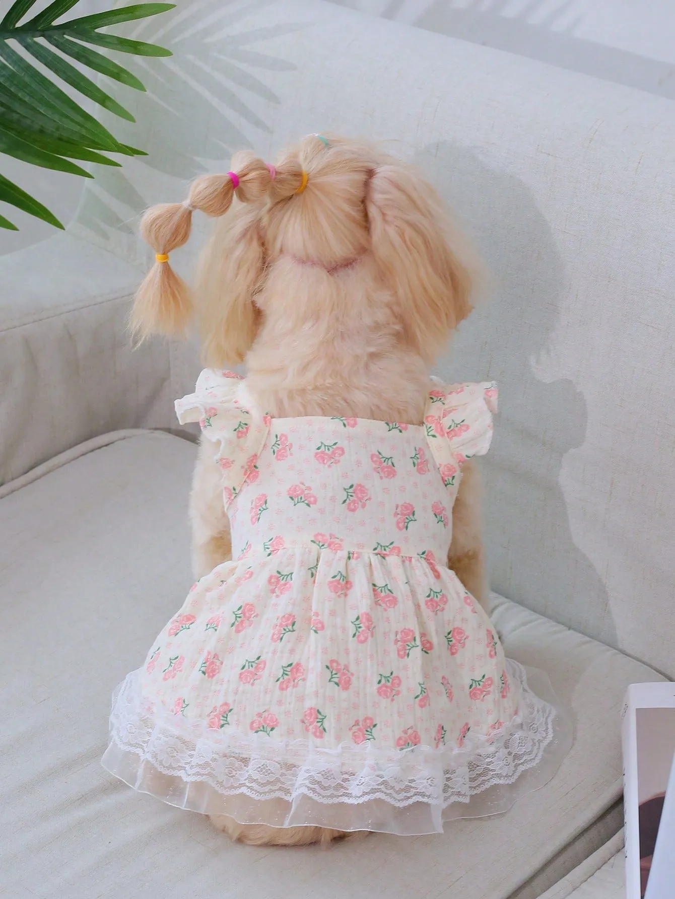 1pc Flower Print Pet Dress For Dog And Cat For Summer