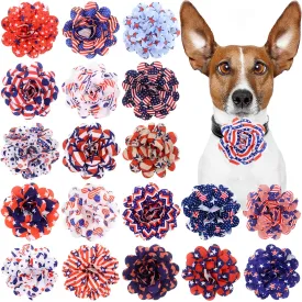 50PCS Removable Dog Bowtie For 4th July Dog Bows Dogs Pets Collar Accessories Small Dog Cat Bow Tie For American Independence Day