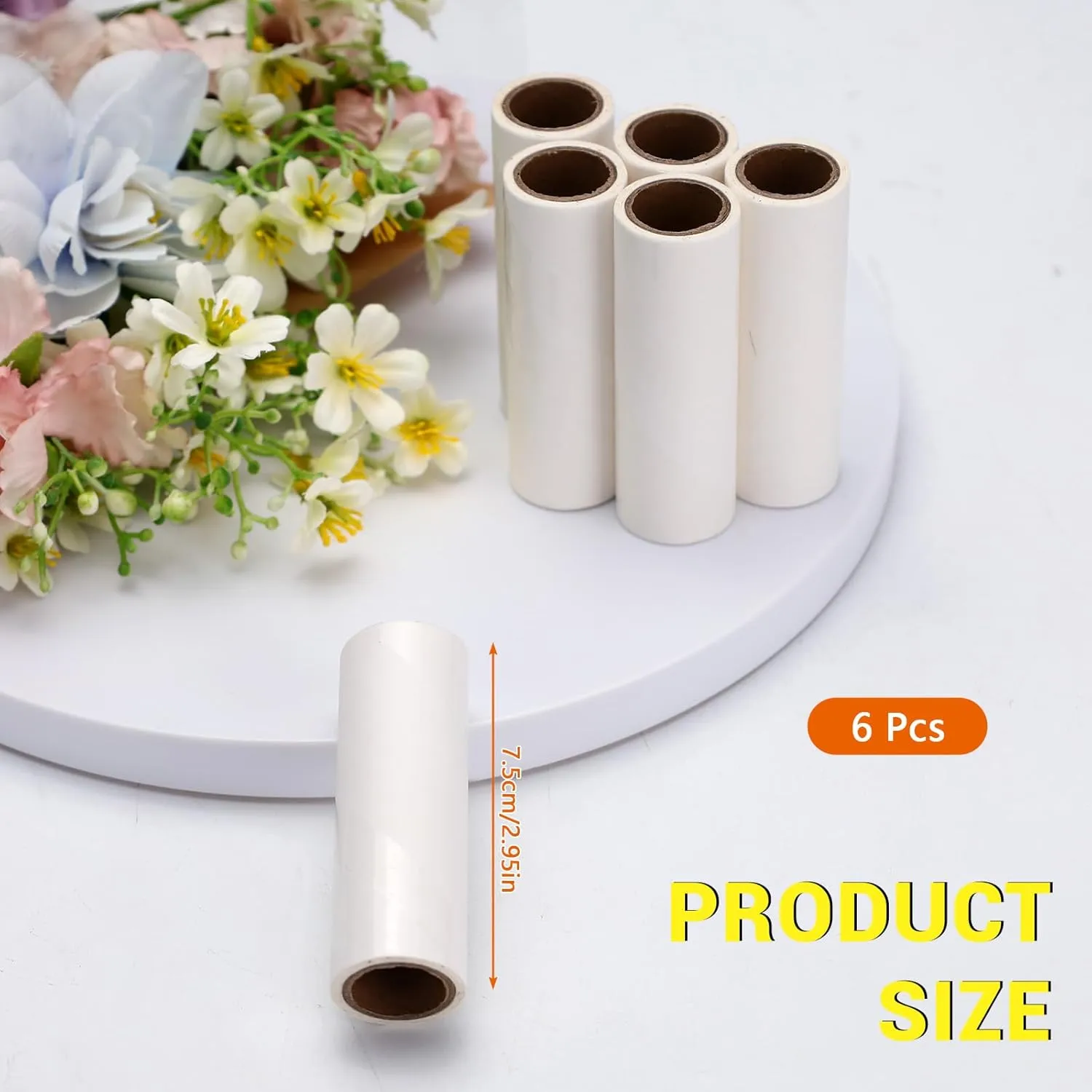 6 Rolls Multifunctional Lint Roller Refills 240 Sheets, 3 in Lint Roller Refills Only for Pet Hair Removal Tool, Reusable Small Sticky Refill for Clothes Household Furniture