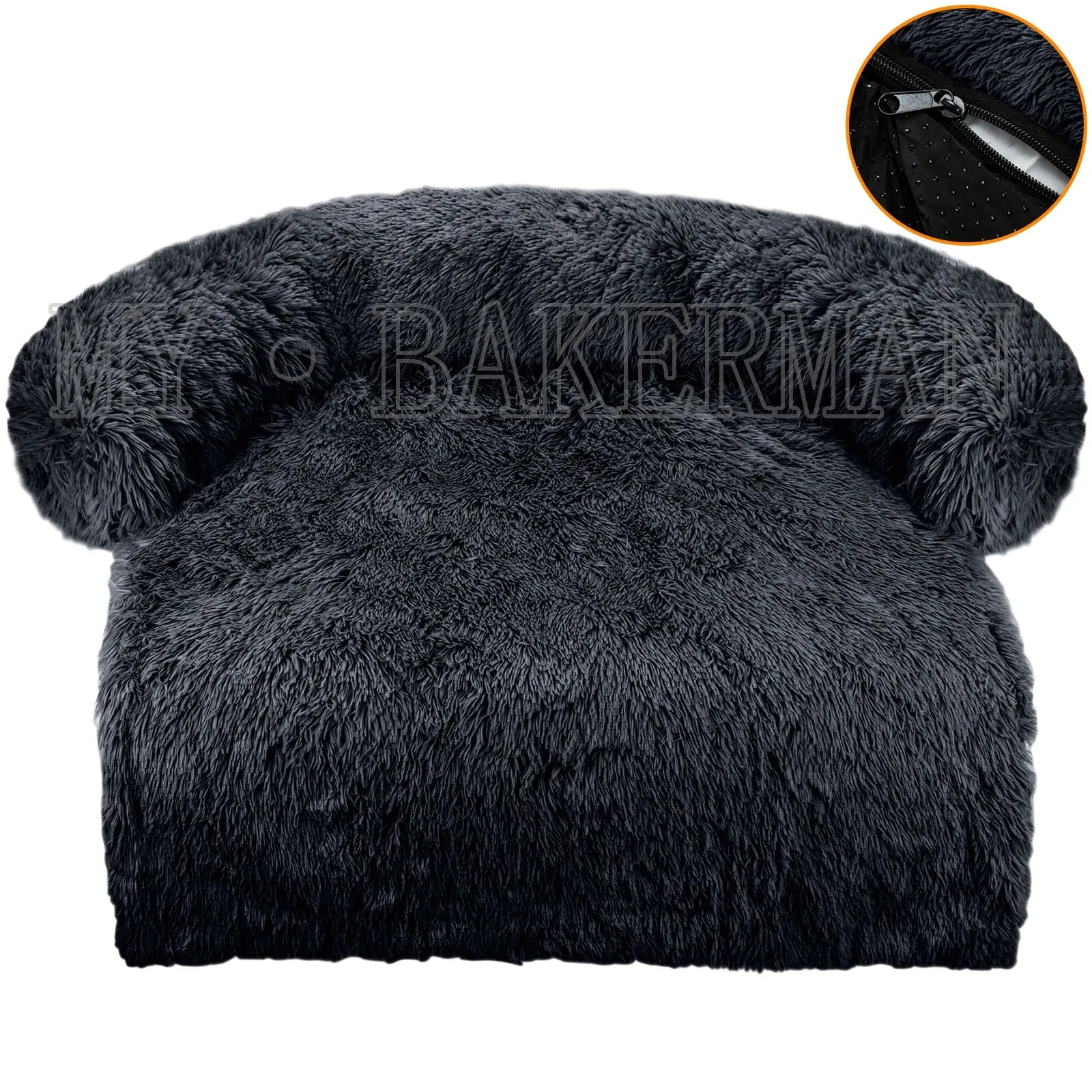Airopaws™ Large Dog Bed Sofa: Fluffy Dogs Pet House with Long Plush Warm Kennel - Cozy Mat for Cats and Puppies, Washable Blanket Sofa Cover Included
