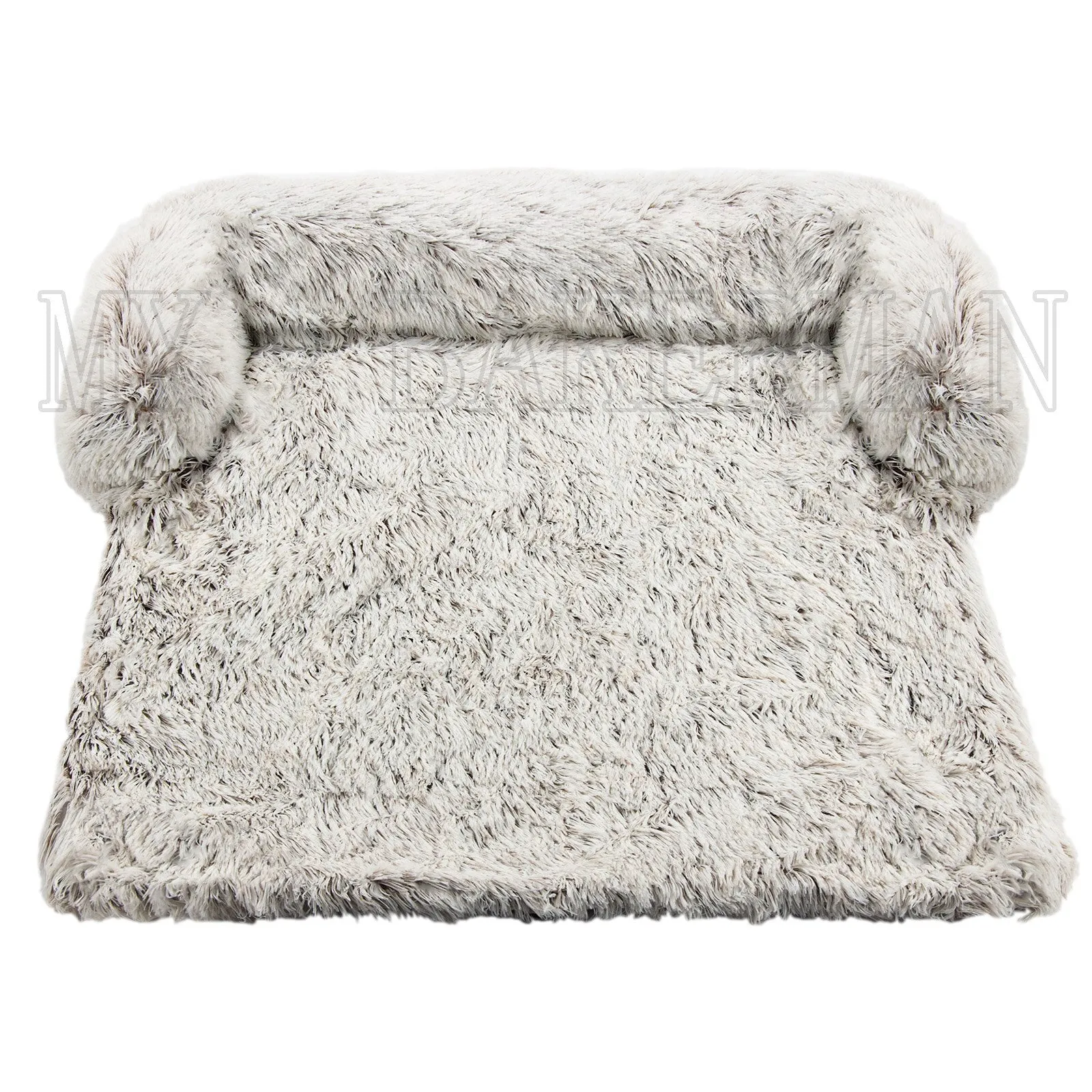 Airopaws™ Large Dog Bed Sofa: Fluffy Dogs Pet House with Long Plush Warm Kennel - Cozy Mat for Cats and Puppies, Washable Blanket Sofa Cover Included