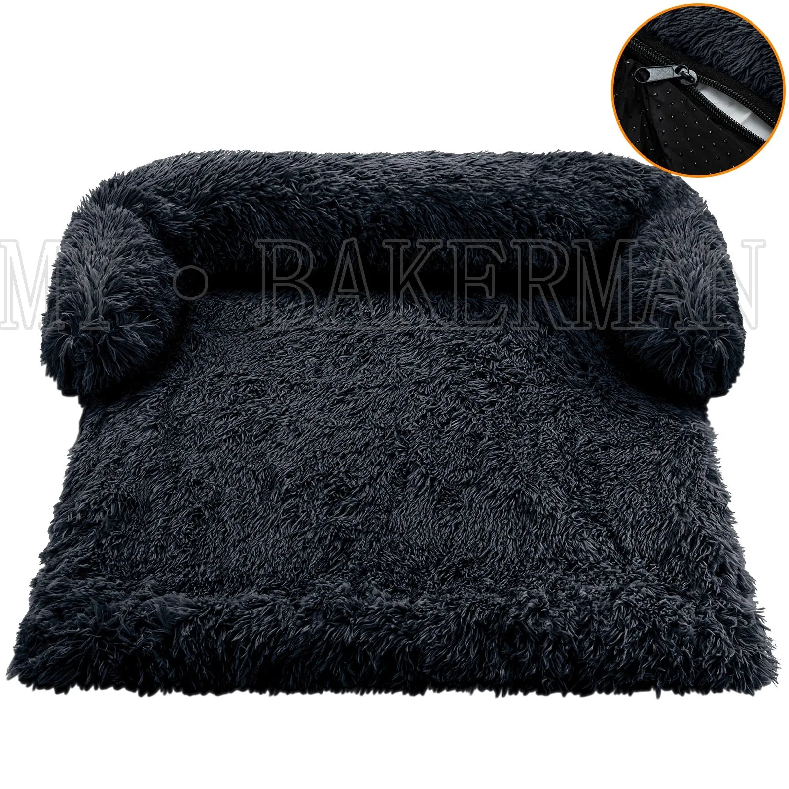 Airopaws™ Large Dog Bed Sofa: Fluffy Dogs Pet House with Long Plush Warm Kennel - Cozy Mat for Cats and Puppies, Washable Blanket Sofa Cover Included