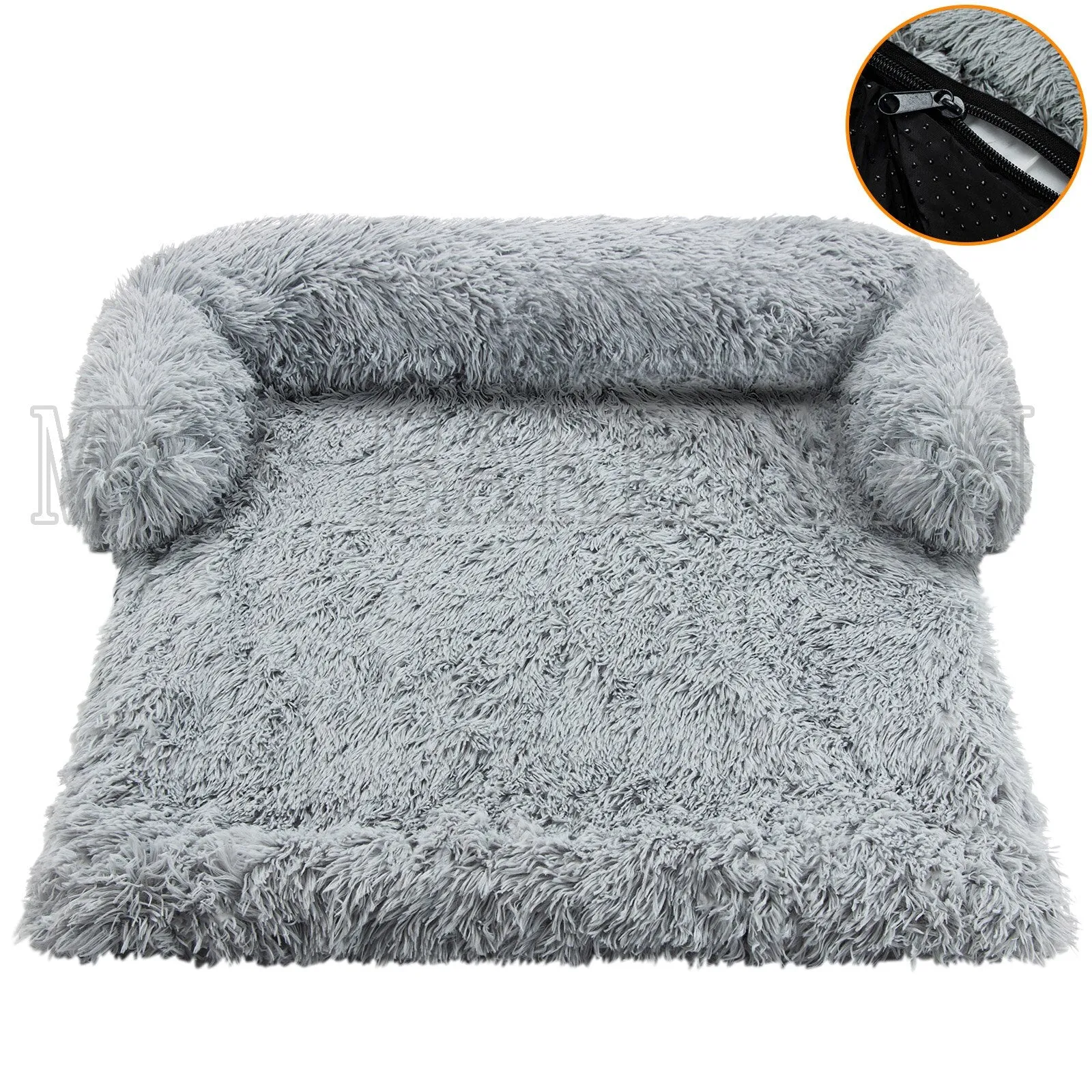Airopaws™ Large Dog Bed Sofa: Fluffy Dogs Pet House with Long Plush Warm Kennel - Cozy Mat for Cats and Puppies, Washable Blanket Sofa Cover Included
