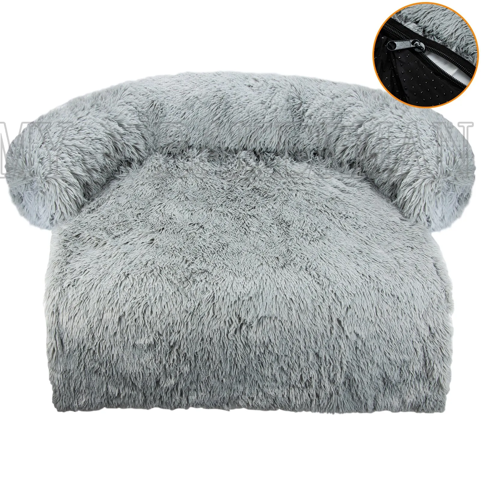 Airopaws™ Large Dog Bed Sofa: Fluffy Dogs Pet House with Long Plush Warm Kennel - Cozy Mat for Cats and Puppies, Washable Blanket Sofa Cover Included