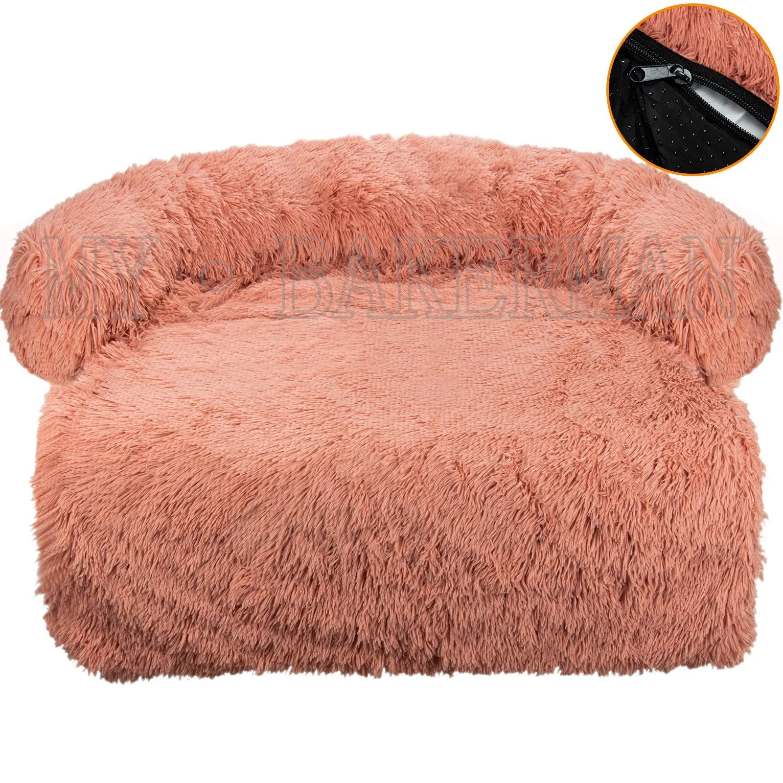 Airopaws™ Large Dog Bed Sofa: Fluffy Dogs Pet House with Long Plush Warm Kennel - Cozy Mat for Cats and Puppies, Washable Blanket Sofa Cover Included