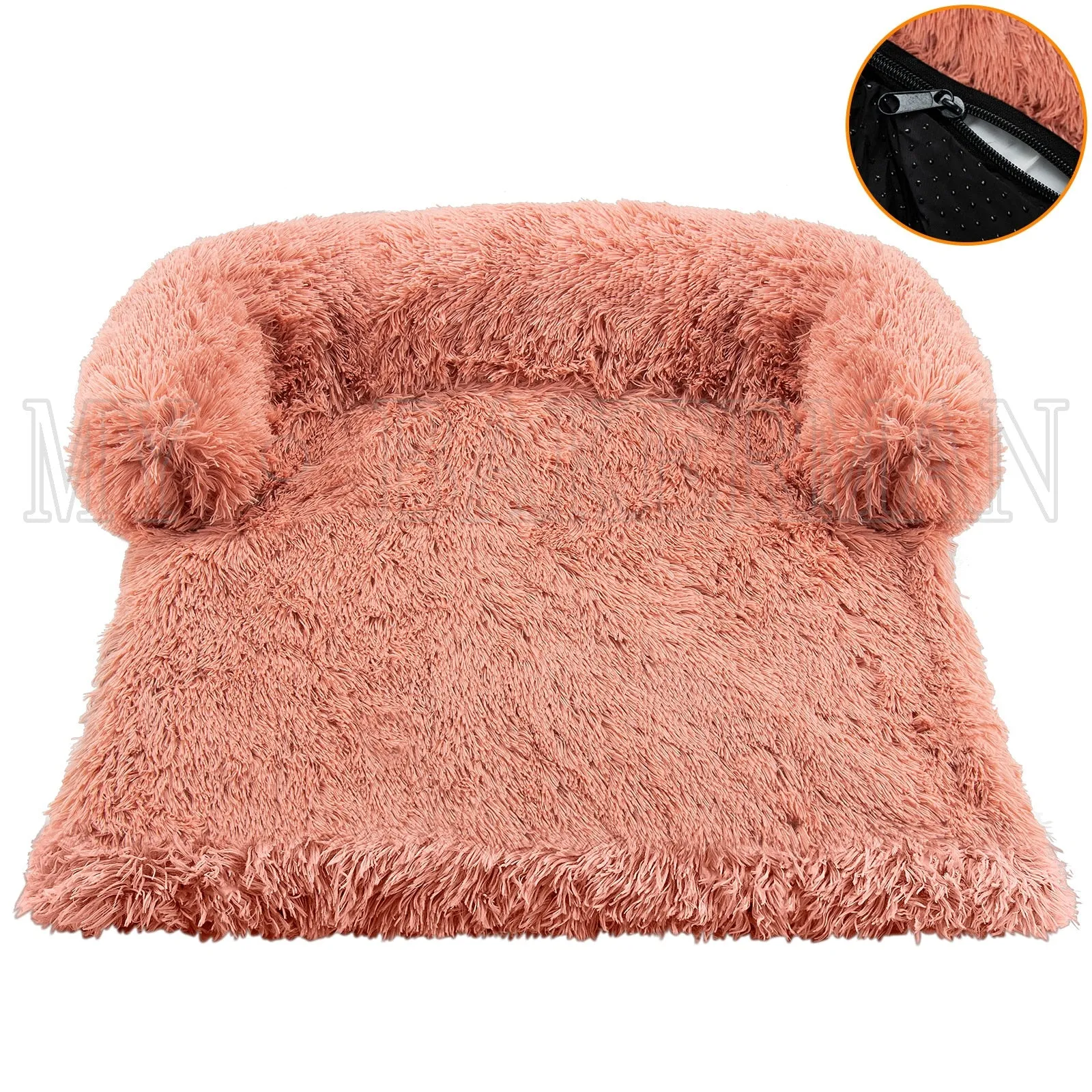 Airopaws™ Large Dog Bed Sofa: Fluffy Dogs Pet House with Long Plush Warm Kennel - Cozy Mat for Cats and Puppies, Washable Blanket Sofa Cover Included
