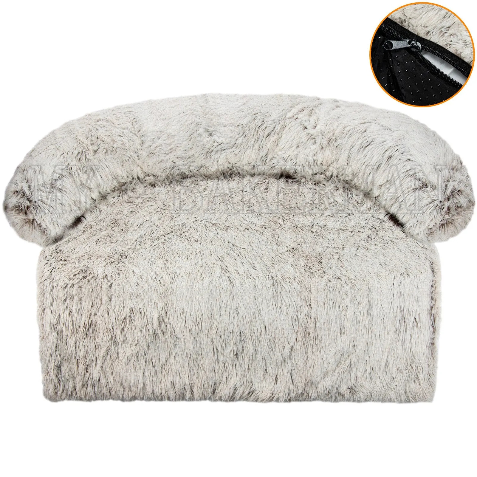 Airopaws™ Large Dog Bed Sofa: Fluffy Dogs Pet House with Long Plush Warm Kennel - Cozy Mat for Cats and Puppies, Washable Blanket Sofa Cover Included