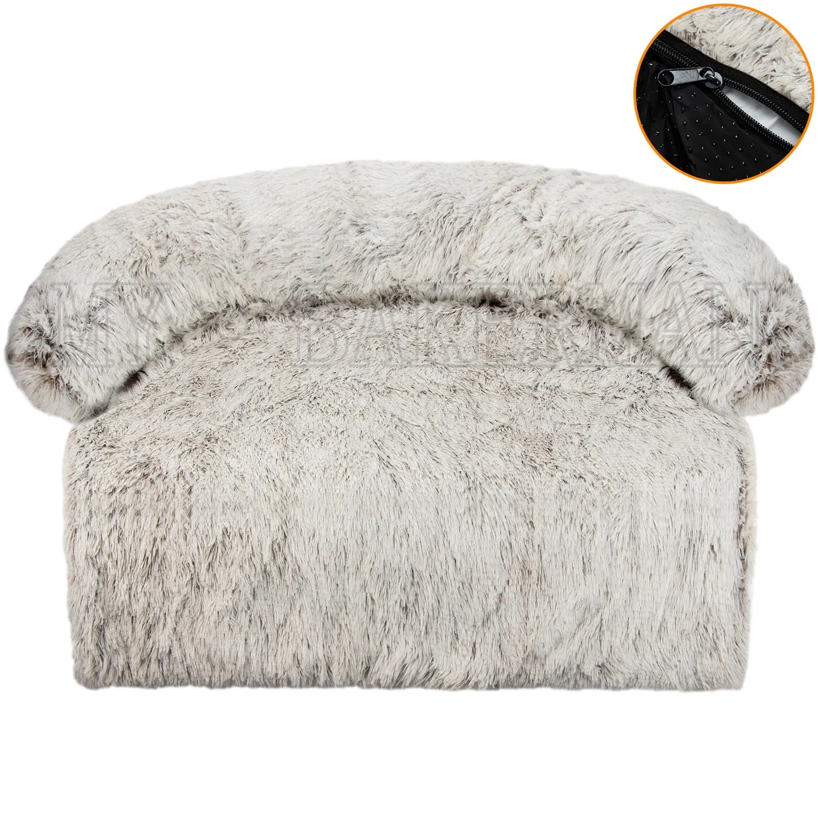 Airopaws™ Large Dog Bed Sofa: Fluffy Dogs Pet House with Long Plush Warm Kennel - Cozy Mat for Cats and Puppies, Washable Blanket Sofa Cover Included
