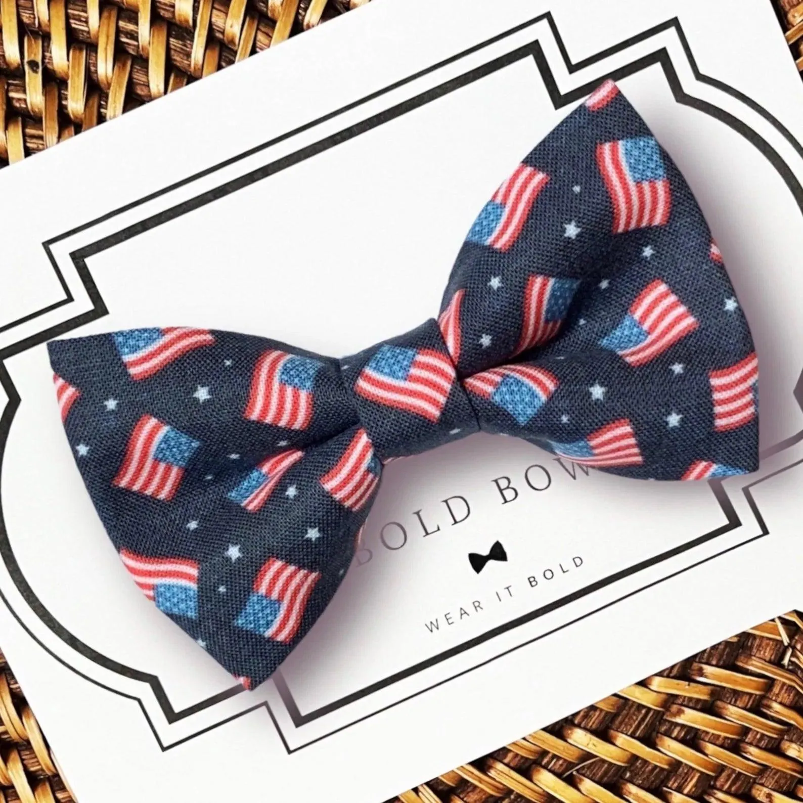 American Flag Bow Tie for Dog and Cat Collar
