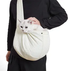Asixxsix Dog Sling Carrier, Breathable Hand Pet Sling Carrier Soft Comfortable Cat Sling Carrier with Widen Shoulder Strap for Outdoor, Traveling, Subway, Small Dogs, Cats,