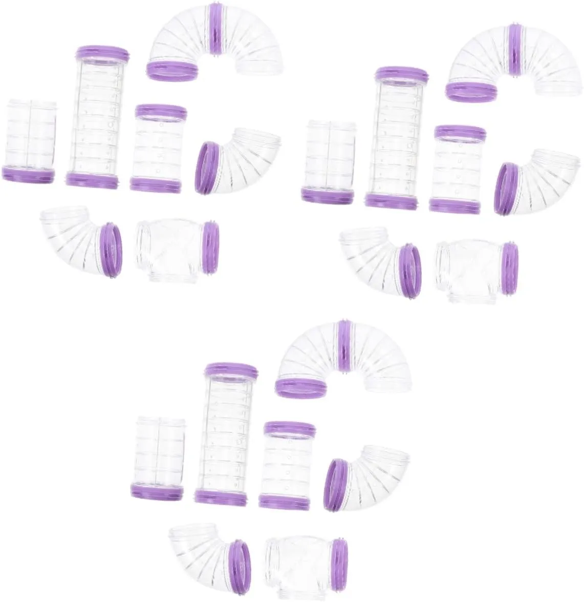 Balacoo 3 Sets Hamster Hamster Tunnel Tubes DIY Hamster Excercise Toy Hamster Toy Guinea Pig House Sports Accessories Hamster Cage Supply Sportswear Small Animals Plastic Purple