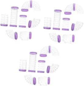 Balacoo 3 Sets Hamster Hamster Tunnel Tubes DIY Hamster Excercise Toy Hamster Toy Guinea Pig House Sports Accessories Hamster Cage Supply Sportswear Small Animals Plastic Purple