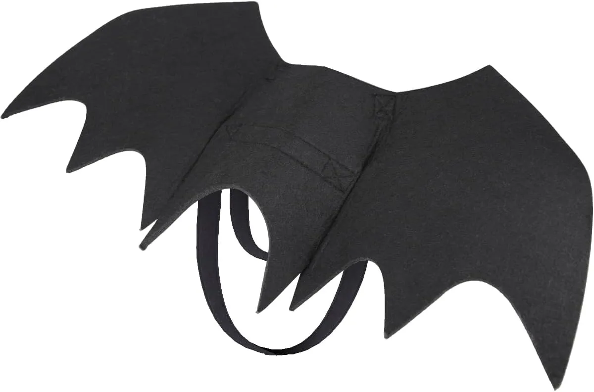 Bat Wings Halloween Costume for Large Dogs - Pumpkin Bell Pet Cosplay Party Dress Up (L)