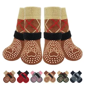 BEAUTYZOO Dog Socks to Prevent Licking Paws for Hardwood Floors Anti Slip, Dog Shoes Booties for Hot/Cold Pavement,Grippy Boots & Paw Protectors Traction Control for Small Medium Large Senior Dogs