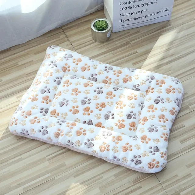 Breathable Cat Bed Square Pet Mat Coral Fleece Bed