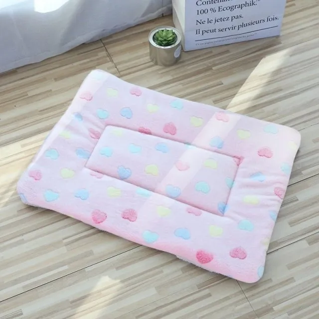 Breathable Cat Bed Square Pet Mat Coral Fleece Bed