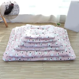 Breathable Cat Bed Square Pet Mat Coral Fleece Bed