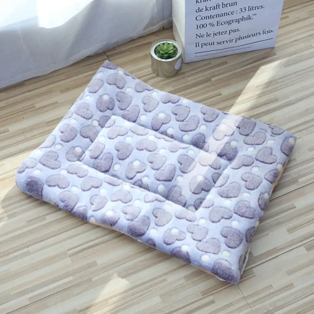 Breathable Cat Bed Square Pet Mat Coral Fleece Bed