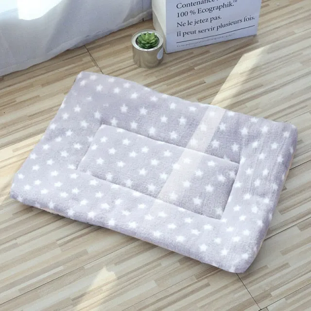 Breathable Cat Bed Square Pet Mat Coral Fleece Bed