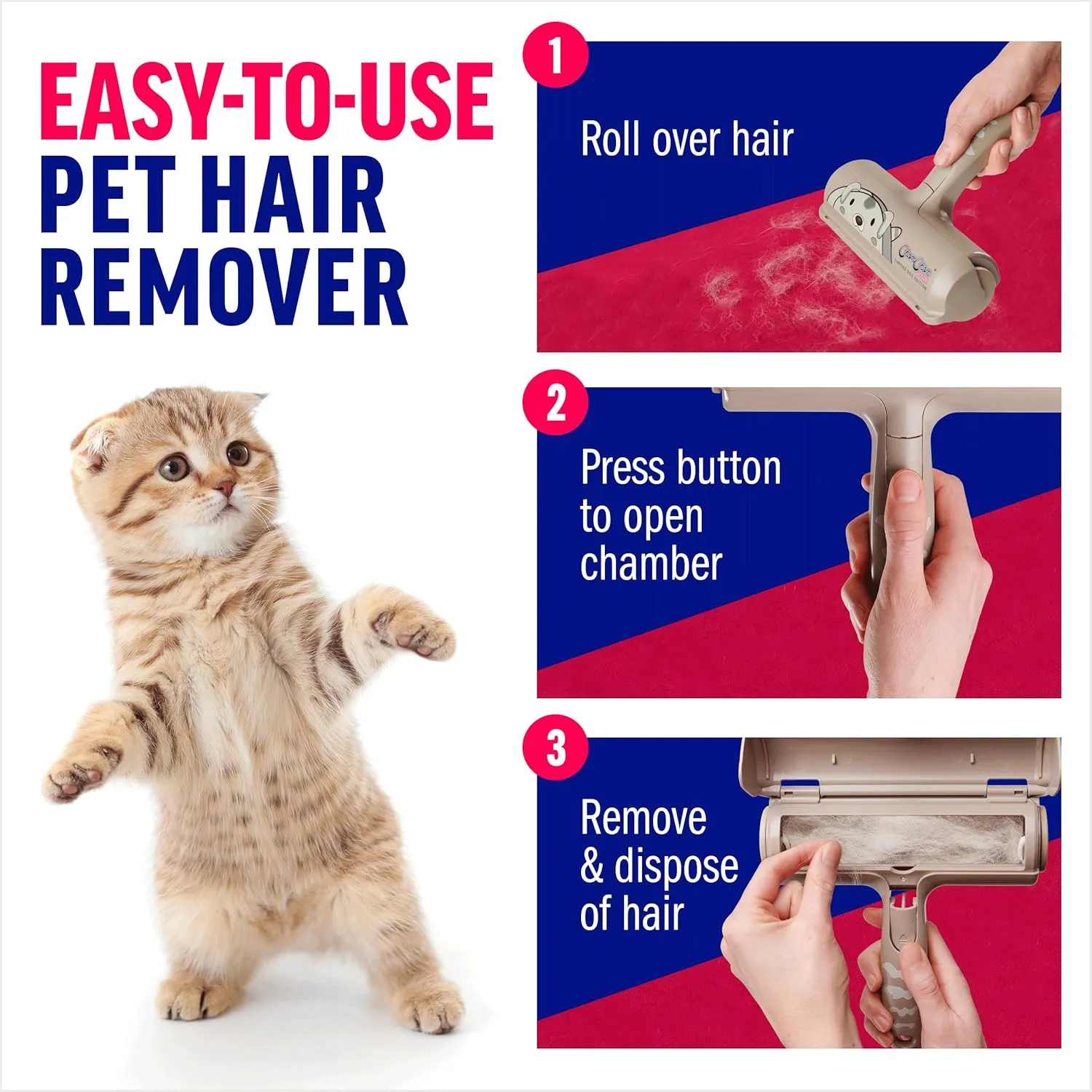 Chom Chom Roller Pet Hair Remover - ChomChom Reusable Dog and Cat Lint Rollers for Furniture, Couch, Car, and Clothes - Limited Dog Edition