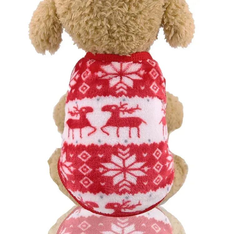 Christmas Dog Clothes Pet Clothes for Small Medium Dogs Winter Warm Elk Santa Claus Dog Cat Coat Hoodies Dogs Christmas Clothing