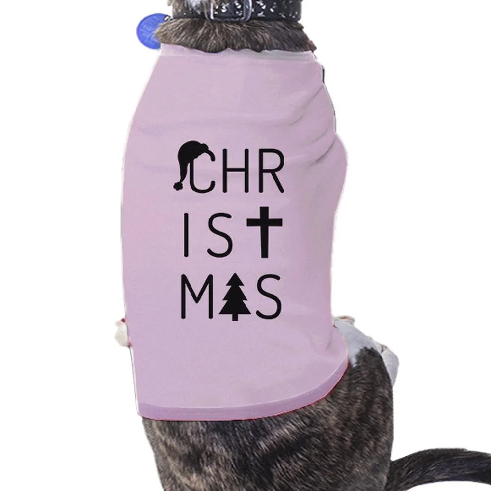 Christmas Letters Pets Pink Shirt
