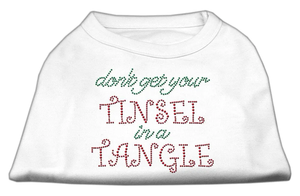 Christmas Pet Dog & Cat Shirt Rhinestone, "Don't Get Your Tinsel In A Tangle"