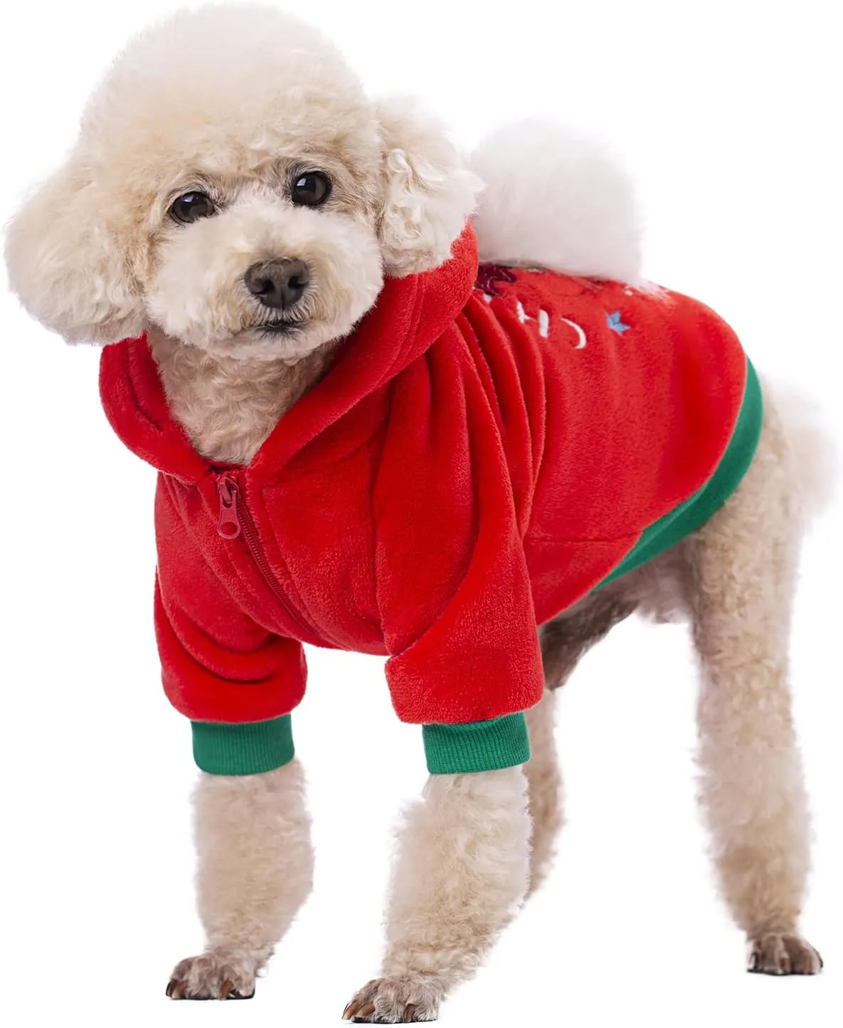 Christmas Puppy Dog Hoodies for Small Medium Dogs, Hooded Sweatshirt with Pocket Pet Cat Hoody Clothes Sweaters Fleece Coat Dog Costume