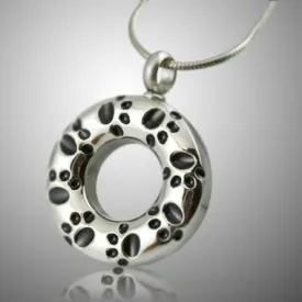 Circular Paw Print Keepsake Cremation Pendant