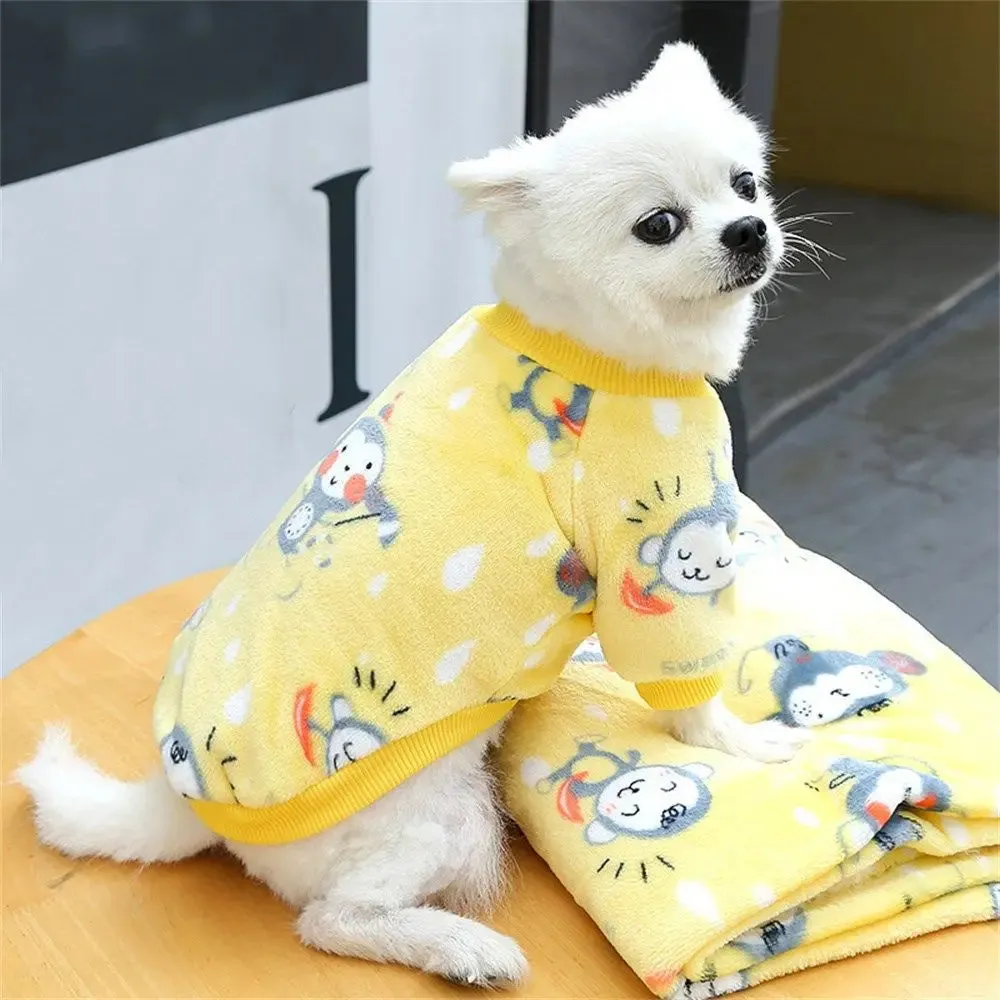 Cozy Comfort for Furry Friends: Thicken Fleece Pet Dog Clothes - Warm Puppy Coats and Costumes for Autumn and Winter - Stylish Jacket Vest for Small to Medium Dogs and Cats
