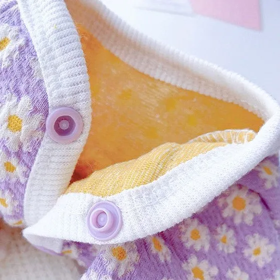 Daisy Flower Button Through Pet Cardigan Sweater
