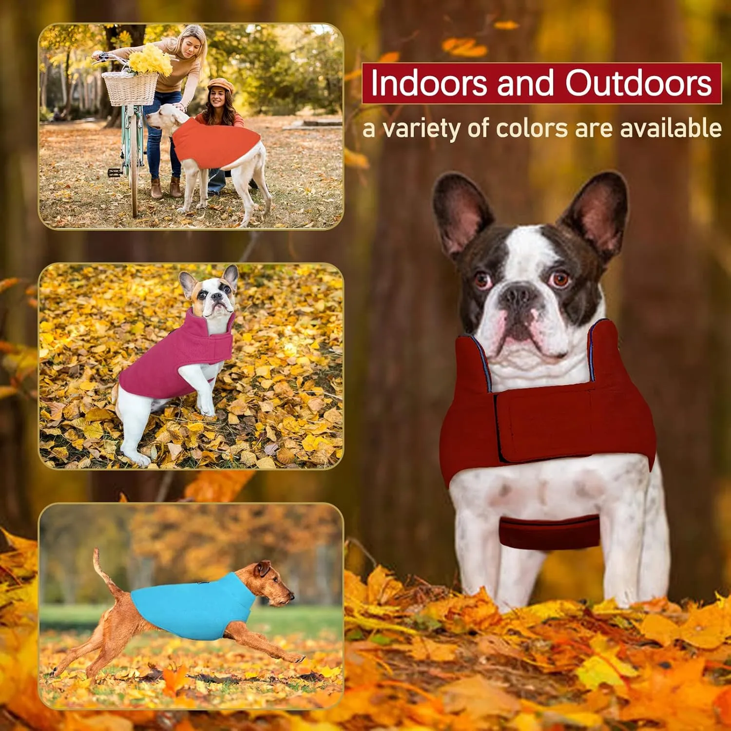 DENTRUN Windproof Winter Warm Fleece Small Dog Coat Reversible Puppy Jacket Reflective Soft Pet Vest, Cold Weather Dog Sweater Apparel Leash Access Overcoat for Small Breeds, Burgundy, XS