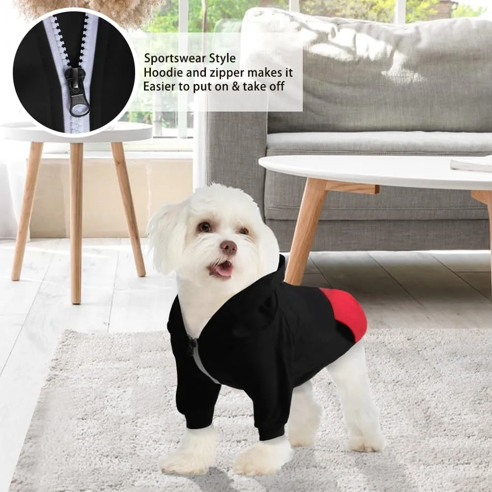 Dog Hoodie, Soft Sweatshirt, Warm Fleece Hoodies for Small Medium Dogs, Winter Cold Weather Puppy Sweater With Pocket, Hooded Coat Costume Cat Apparel Outfit