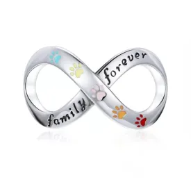 Dog Paws Infinity Family Forever Bead Charm
