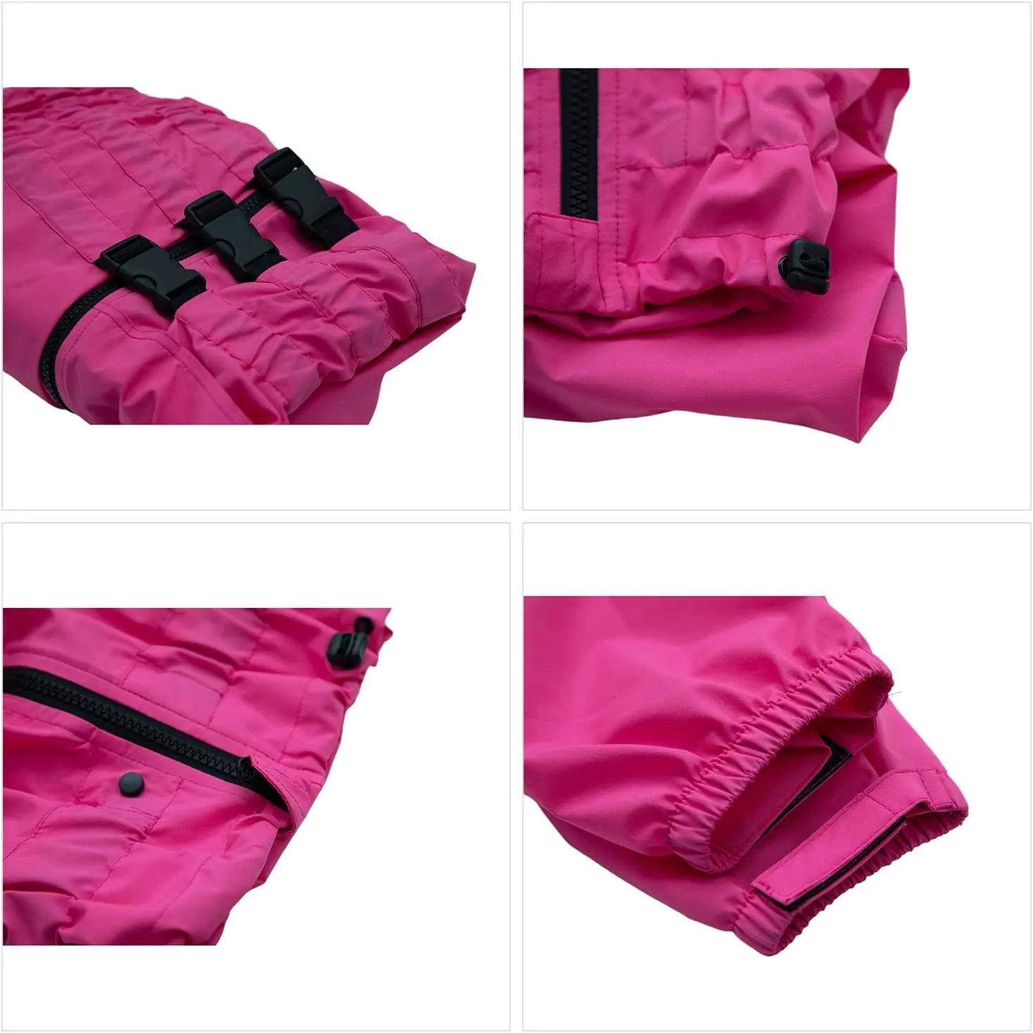 Dogs Waterproof Jacket, Lightweight Waterproof Jacket Reflective Safety Dog Raincoat Windproof Snow-Proof Dog Vest for Small Medium Large Dogs Rosered S