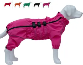 Dogs Waterproof Jacket, Lightweight Waterproof Jacket Reflective Safety Dog Raincoat Windproof Snow-Proof Dog Vest for Small Medium Large Dogs Rosered S