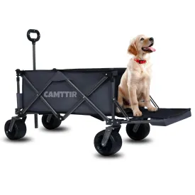 Extra Large Pet Wagon  Collapsible Pet Stroller & Portable Travel Carrier for Dogs & Cats, 300L Foldable Utility Cart with All-Terrain Wheels, Removable Liner & Telescoping Handle
