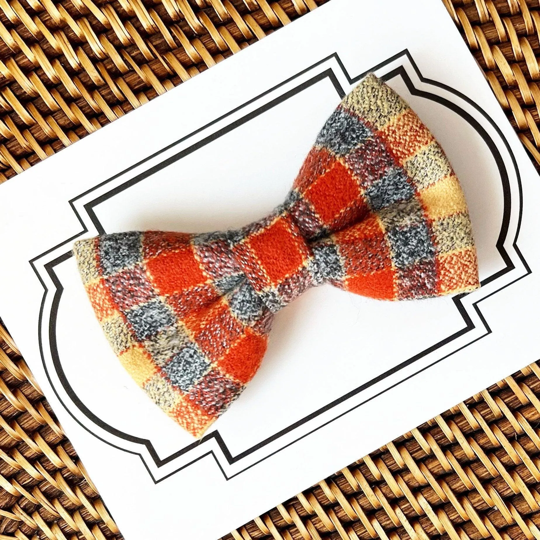 Fall Flannel Bow Tie for Dog and Cat Collar