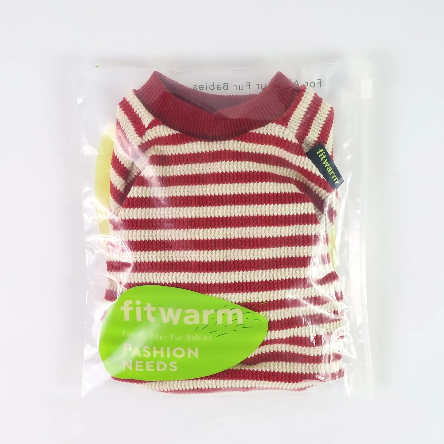 Fitwarm Red and White Striped Dog Pajamas, Waffle Dog Clothes for Small Dogs Girl Boy, Puppy Onesie with Feet, Pet Christmas Outfit, Medium