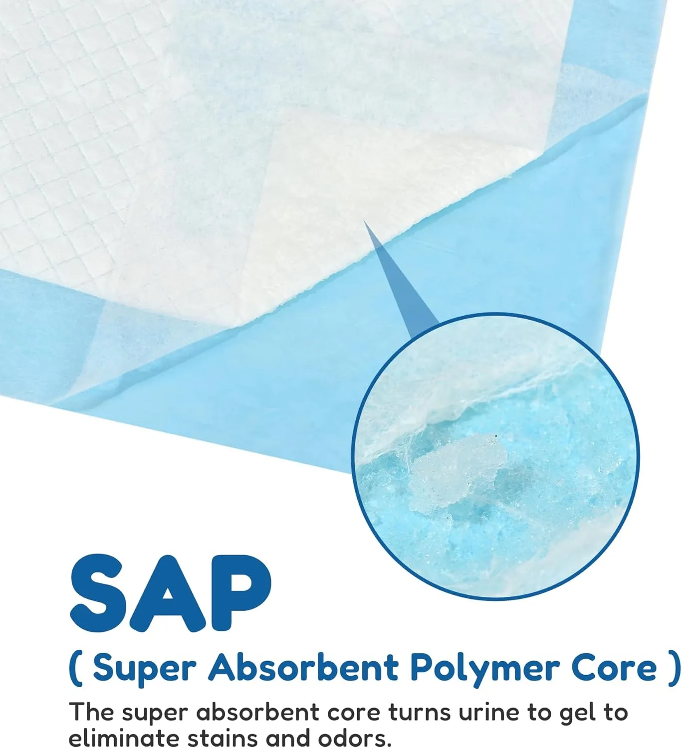 FluffyDream Super Absorbent Waterproof Dog and Puppy Pet Training Pad, Housebreaking Pet Pad, 50-Count Small-Size, 22"x22", Blue