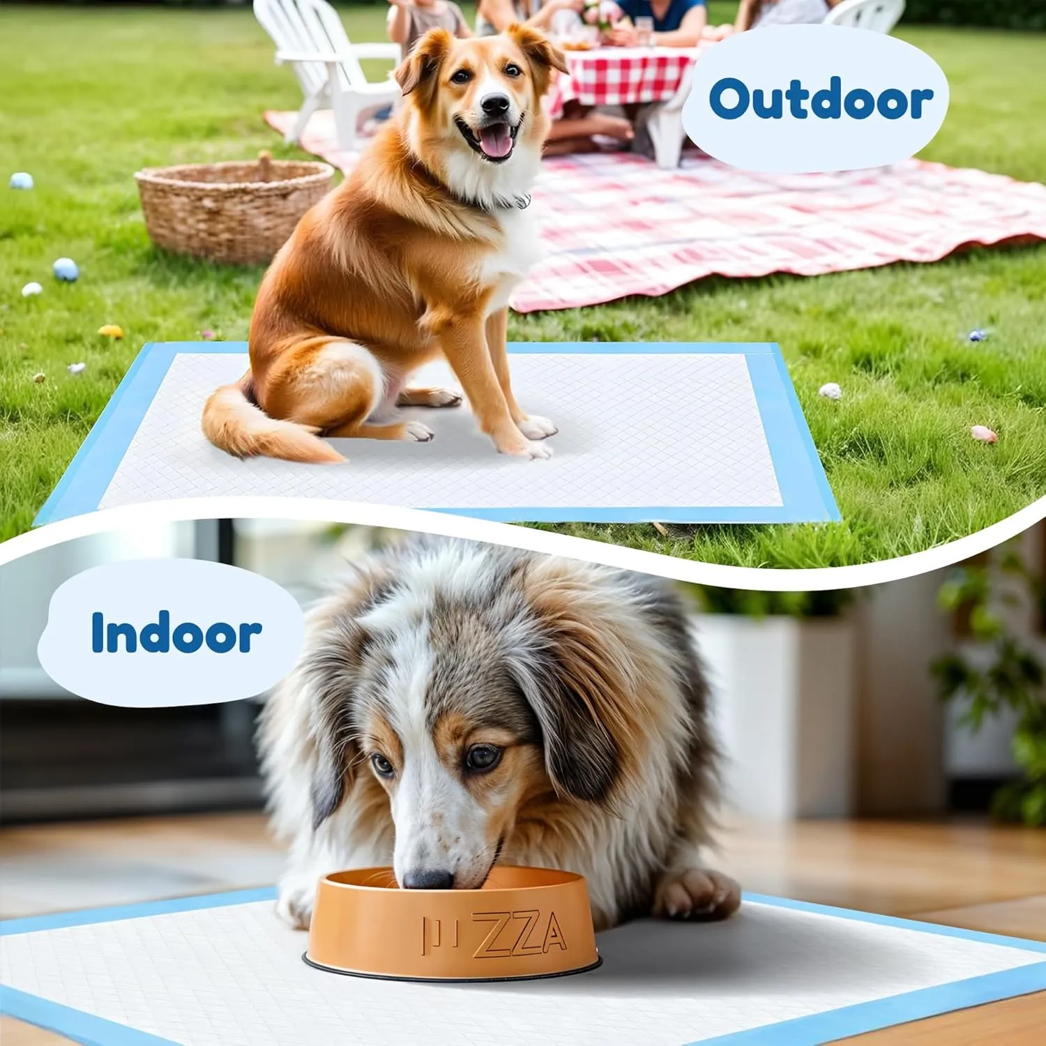FluffyDream Super Absorbent Waterproof Dog and Puppy Pet Training Pad, Housebreaking Pet Pad, 50-Count Small-Size, 22"x22", Blue