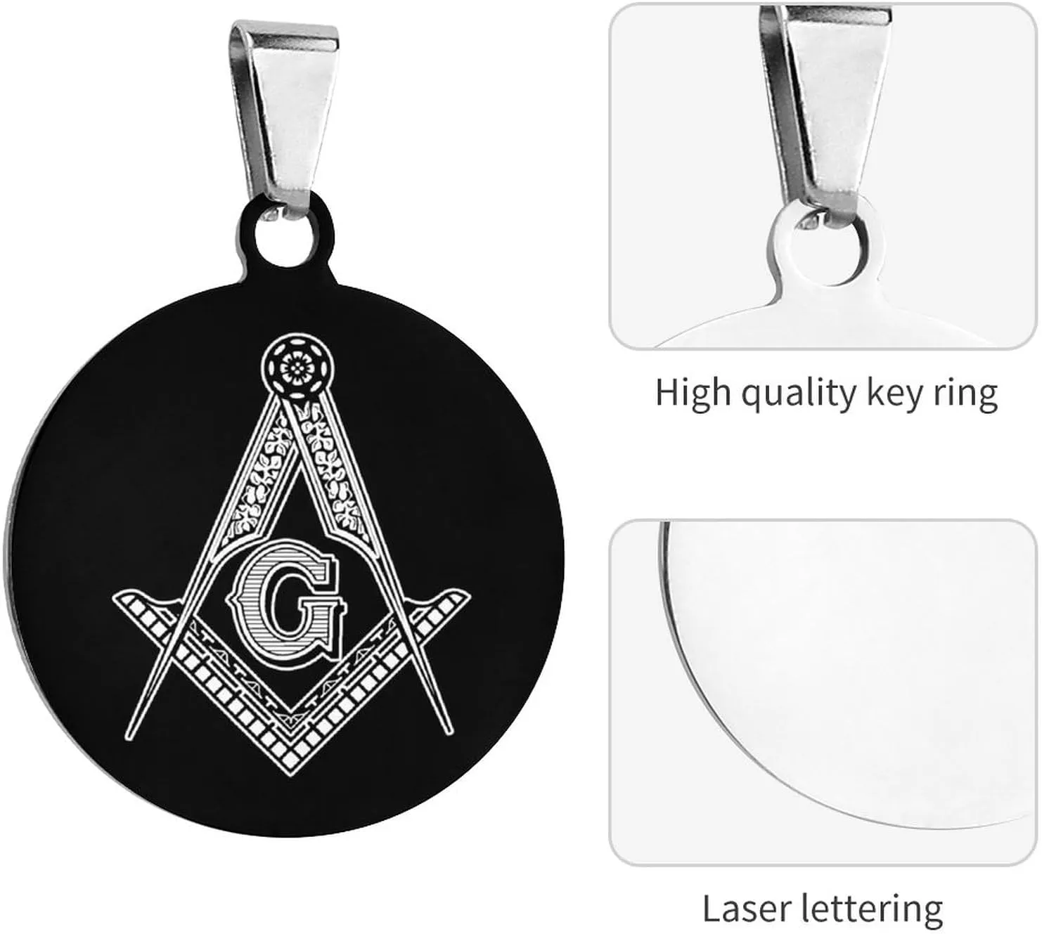 Freemasonry Sign Pet ID Tags Personalized Stainless Steel Dog and Cat Tags Cute Collar Tag Circular