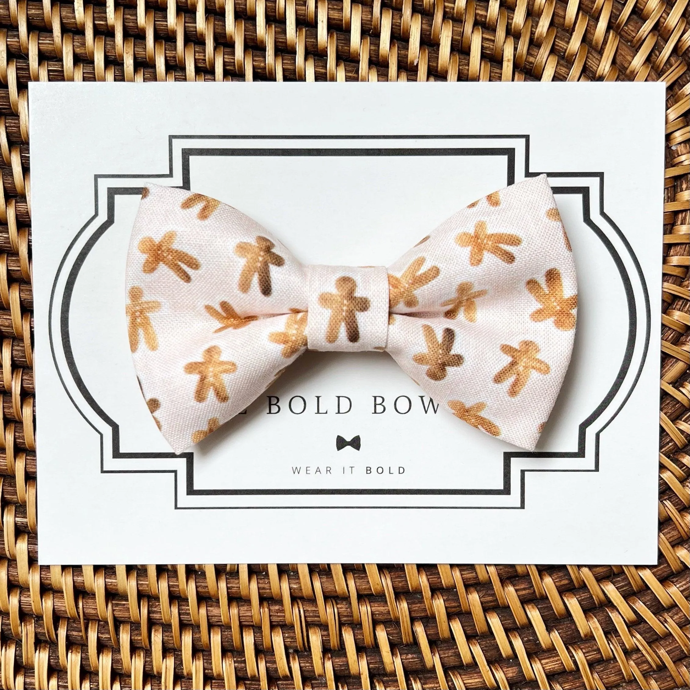 Gingerbread Man Bow for Dog Collar and Cat Collar