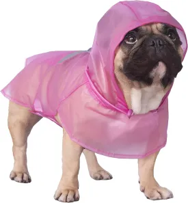 iChoue Dog Raincoats, Packable Rain Coats, Lightweight Rain Jacket with Reflective Straps, Adjustable Poncho for Medium Dog French English Bulldog Pug Terrier (Pink, Small)