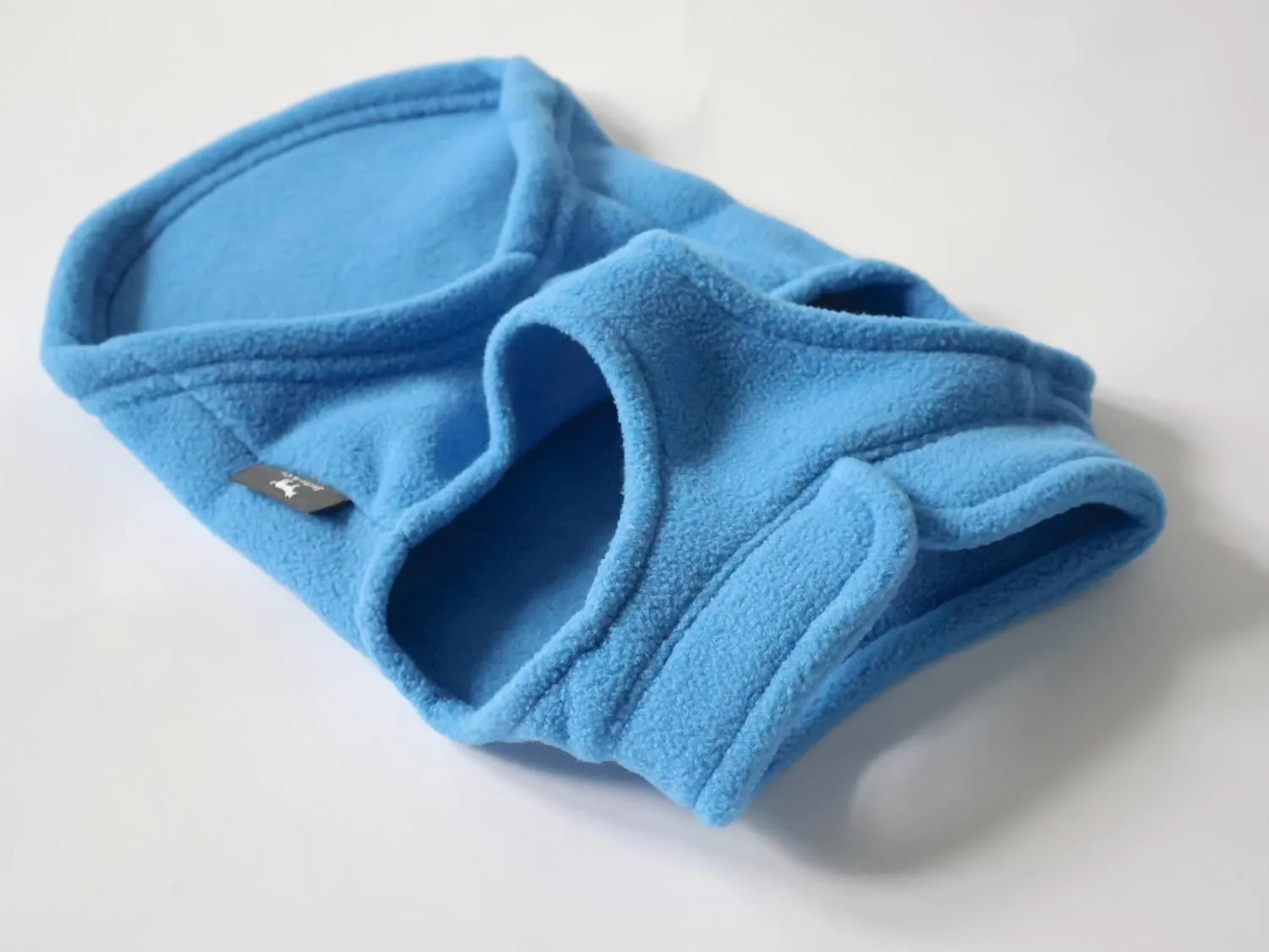JACKO & CO - Fleece Vest Sweater with Leash Ring - Soft Lightweight Breathable for Puppies Small Medium Dogs, Kitten, Cats, Chihuahua - Warm for Fall/Autumn/Winter (Blue, Large 10-16lbs)