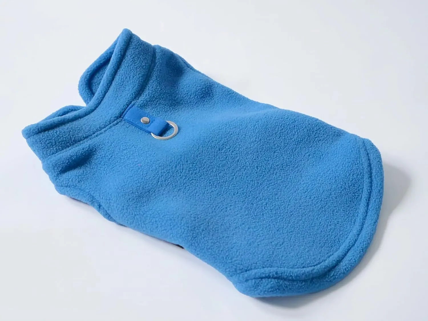 JACKO & CO - Fleece Vest Sweater with Leash Ring - Soft Lightweight Breathable for Puppies Small Medium Dogs, Kitten, Cats, Chihuahua - Warm for Fall/Autumn/Winter (Blue, Large 10-16lbs)