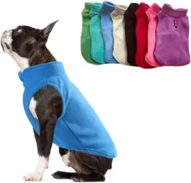 JACKO & CO - Fleece Vest Sweater with Leash Ring - Soft Lightweight Breathable for Puppies Small Medium Dogs, Kitten, Cats, Chihuahua - Warm for Fall/Autumn/Winter (Blue, Large 10-16lbs)