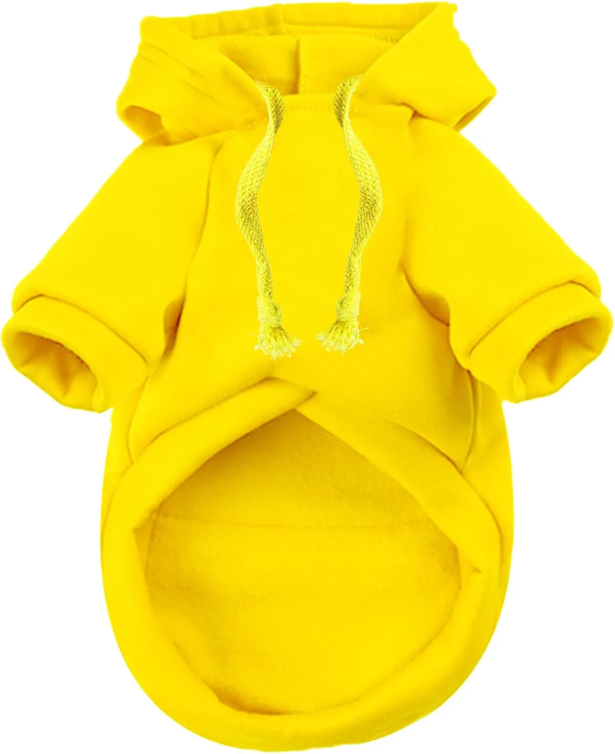 Jecikelon Pet Dog Cold Weather Coat with Pocket Winter Dog Hoodie Warm Puppy Clothes for Small Dogs Chihuahua Clothing (Small, Y02-Yellow)